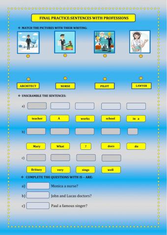 Sentences with professions