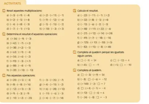 División y producto de enteros