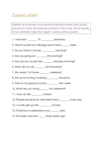 Time words and phrases