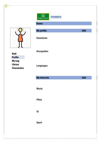 Personal Profile for A2.1 students