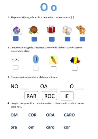 Sunetul o. Literele O și o