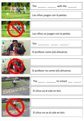 Do-does vs don't-doesn't + school vocab (3 - Primaria)