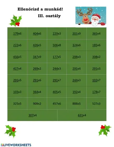 Többjegyű számok szorzása 6