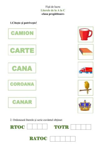 Literele de la A la C