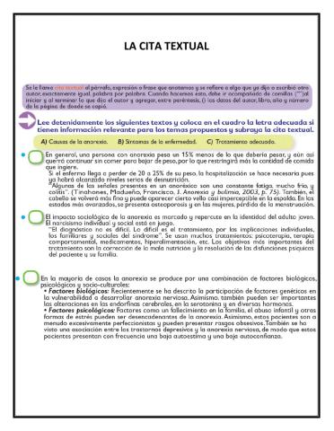 La cita textual