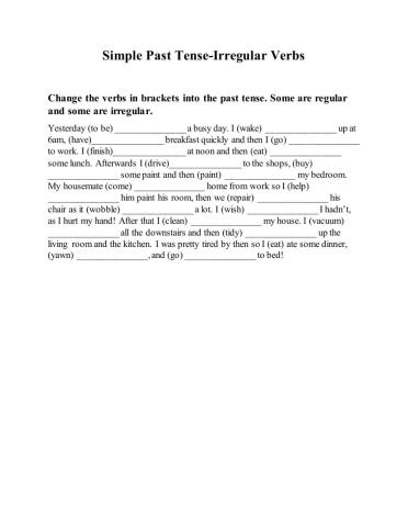 Simple past tense-irregular verbs