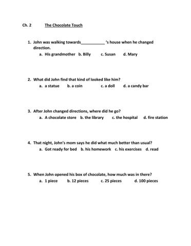 Ch 2 The Chocolate Touch