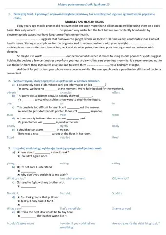 Matura podstawowa środki językowe 10