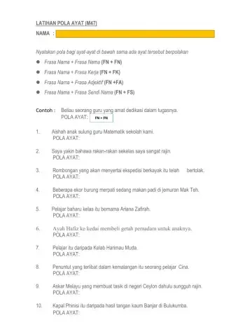 Pola Ayat BM T4 KSSM