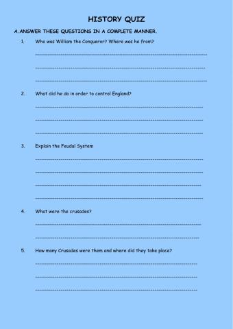 The middle ages quiz