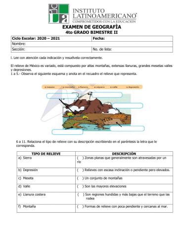Examen de Geografía