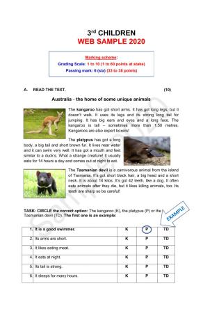 Kids 3 Final Exam Sample