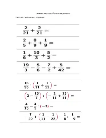 Operaciones con numeros racionales