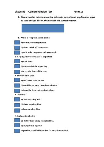 Listening Comprehension Test