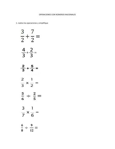 Operaciones simples con numeros q