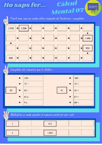 Càlcul Mental 07-A