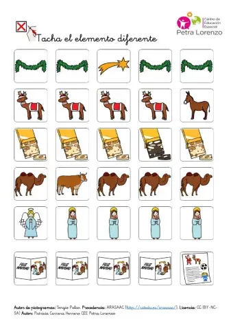 SA Navidad. Elegir el elemento diferente