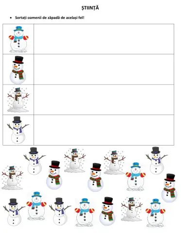 Sortare oameni de zăpadă