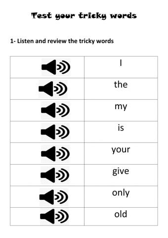 Tricky words