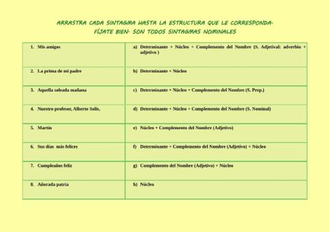 El sintagma nominal y su estructura