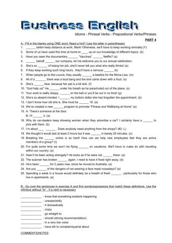 Business English Ph Verbs and Others - 4