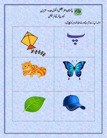 حرف 'پ' سے شروع ہونے والی تصاوير کو پہچانيں
