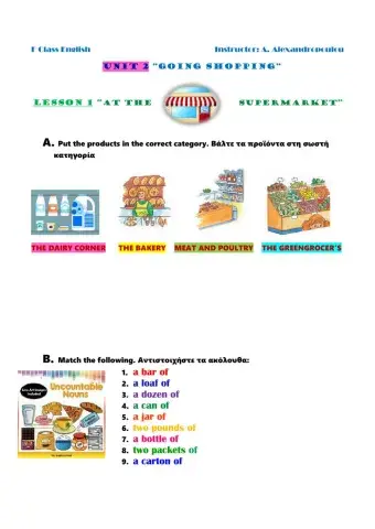 F Class Unit 2 Lesson 1 Going Shopping