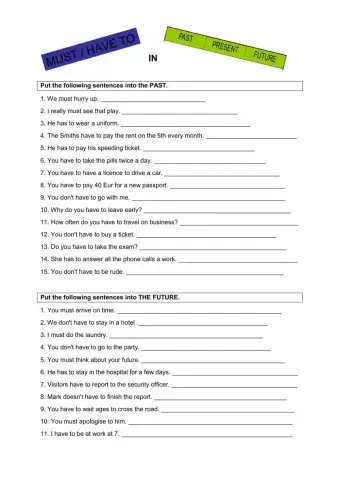 Must & have to in the past and in the future