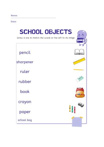 School objects matching
