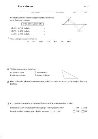 Test figury geometryczne kl 5
