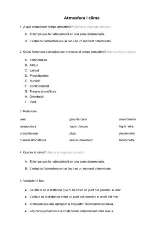 Atmosfera i el clima