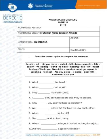 1er ordinario Derecho UNAM