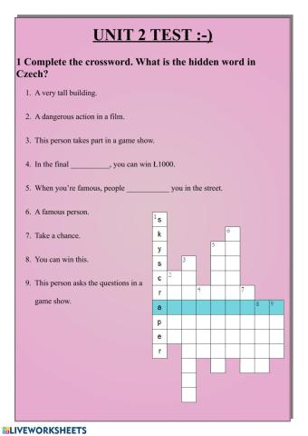 Unit 2 test - Fame and Fortune