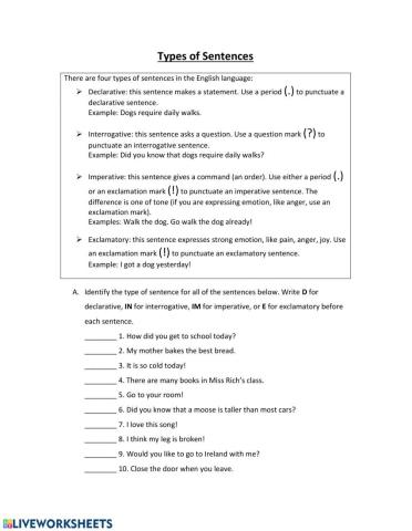 Types of Sentences