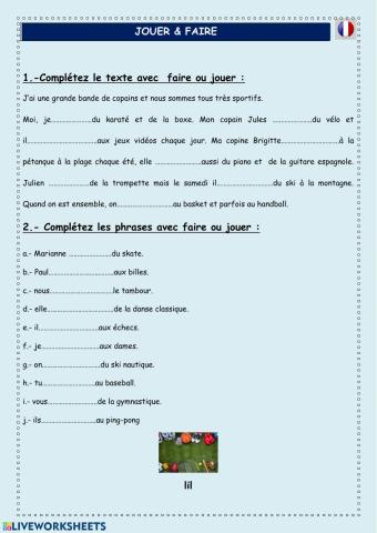 Faire & Jouer activités