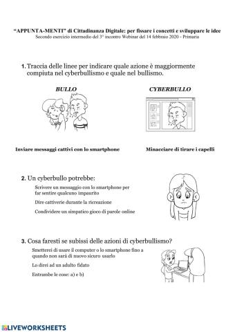 Secondo esercizio intermedio del 3° incontro Webinar del 14 febbraio 2020 - Primaria