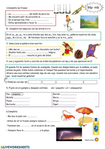 Palabras con -mp y -mb