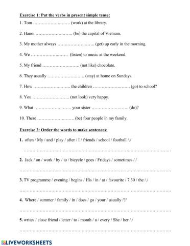 Present simple tense