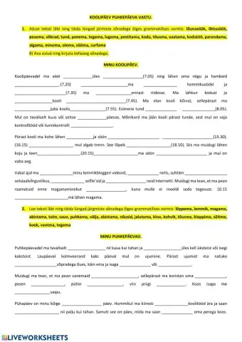 Koolipäev puhkepäeva vastu