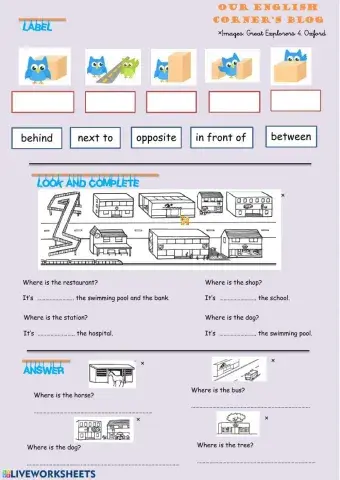 Prepositions of place