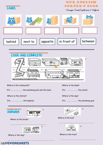 Prepositions of place