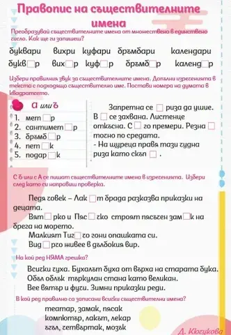 Правопис на съществителните имена