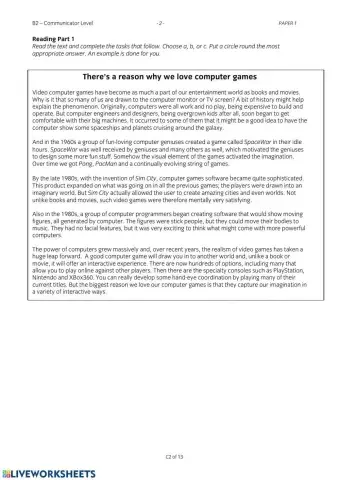 LanguageCert sample B2 exam, reading