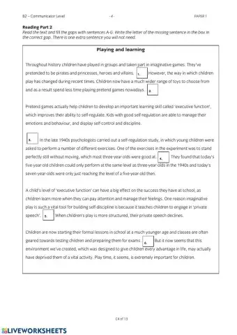 LanguageCert sample B2 exam, reading