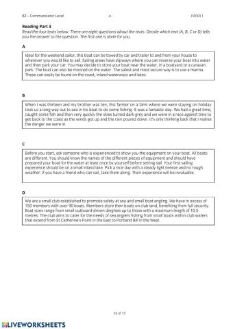 LanguageCert sample B2 exam, reading
