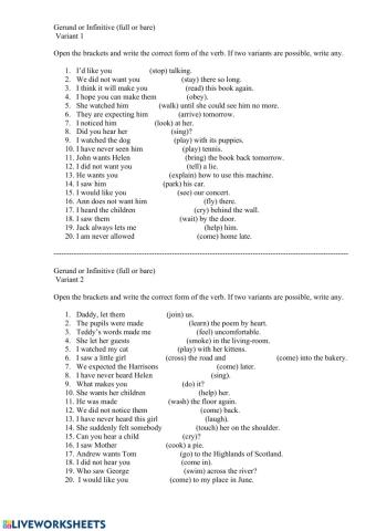 Gerund or Infinitive?