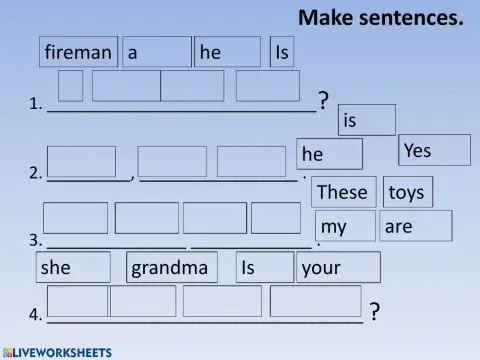 Word Order Family and friends 1 unit 4
