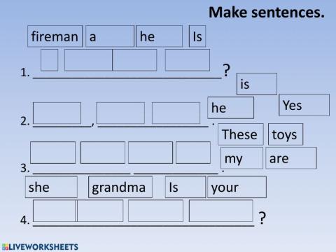 Word Order Family and friends 1 unit 4