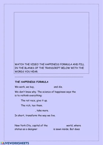 The happiness formula