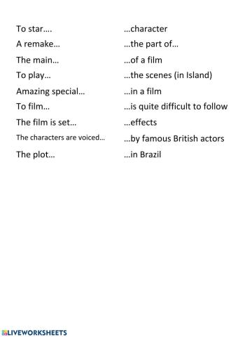 Collocations about films
